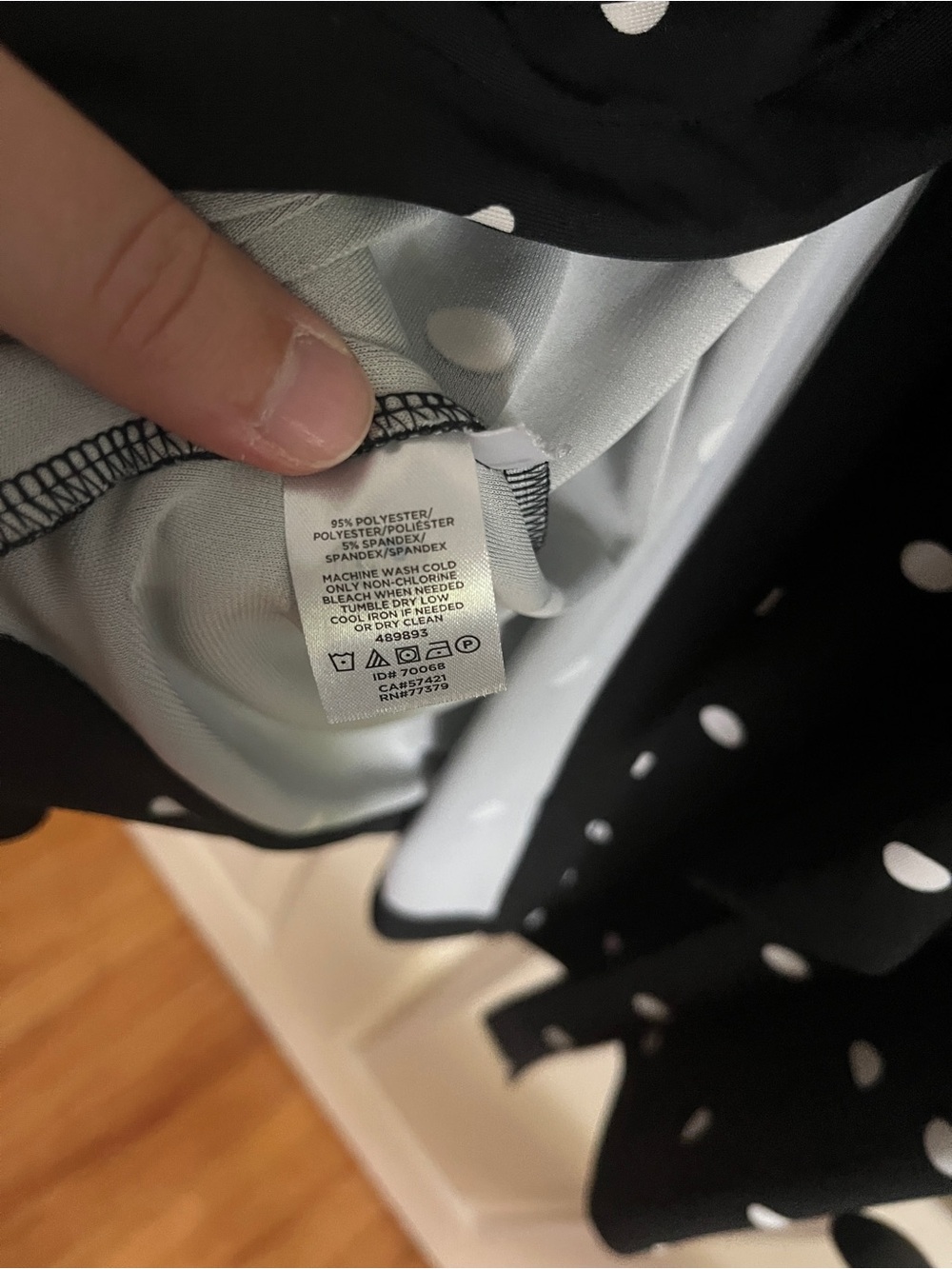 Ann Taylor Black White Polka Dot Wrap Dress Stretch Jersey 8 Non-wrinkle Knee - Picture 4 of 4